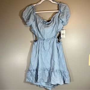 NWT City Triangles Light Blue Summer Dress with Back Cutout Large